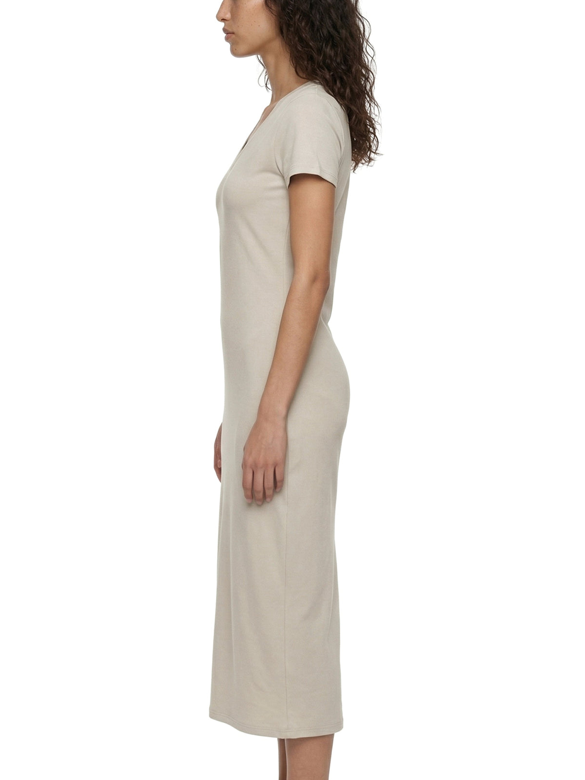 Women's V-Neck Short Sleeve Maxi Dress