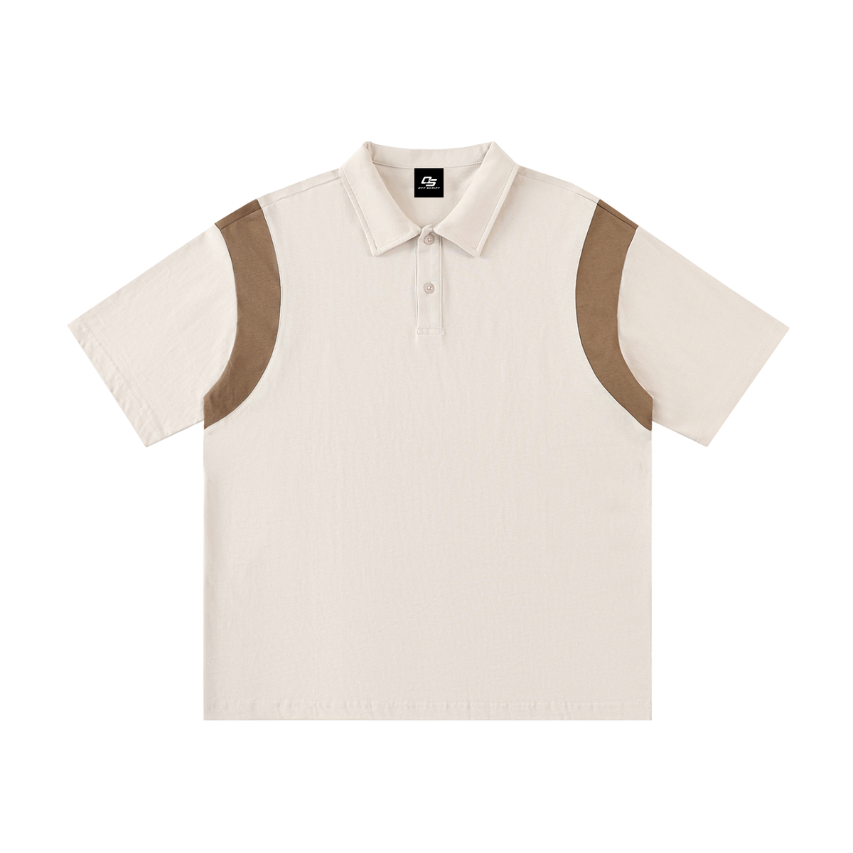 Contrast Panel Cotton Polo Shirt