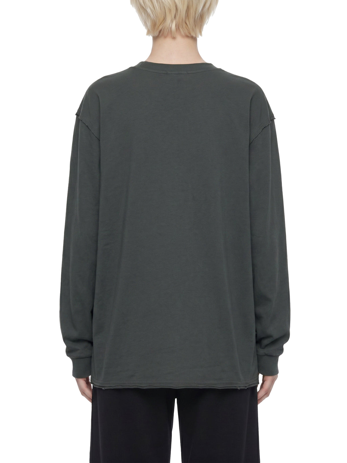 Unisex Raw Hem Long Sleeve T-Shirt