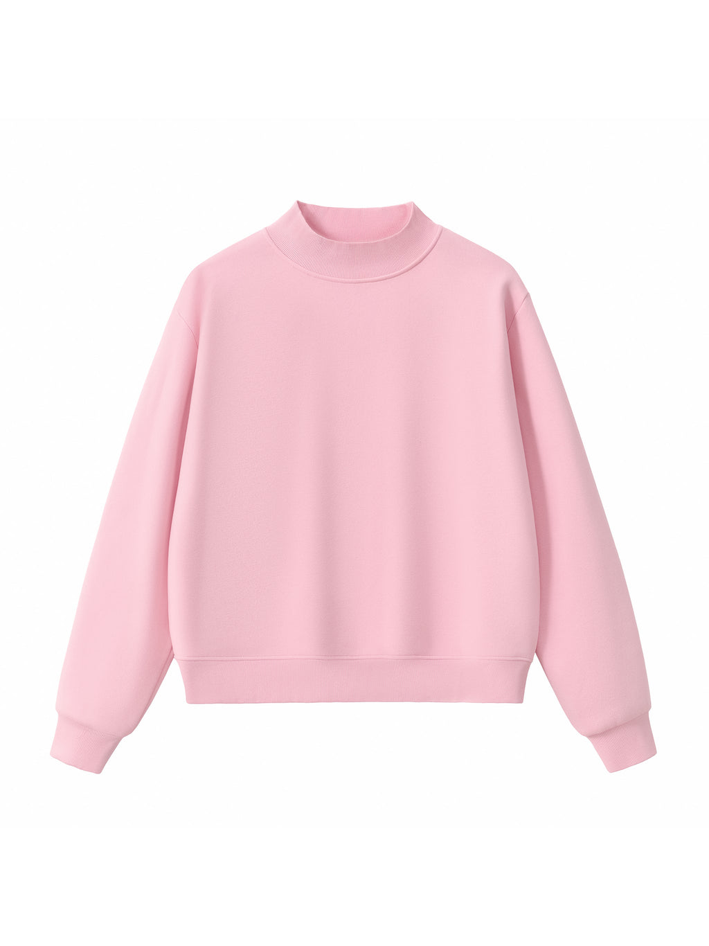 Essential Fleece Mock-Neck Crew Sweatshirt – Pink