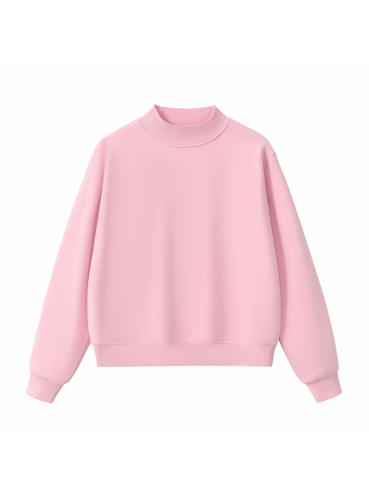 Essential Fleece Mock-Neck Crew Sweatshirt – Pink