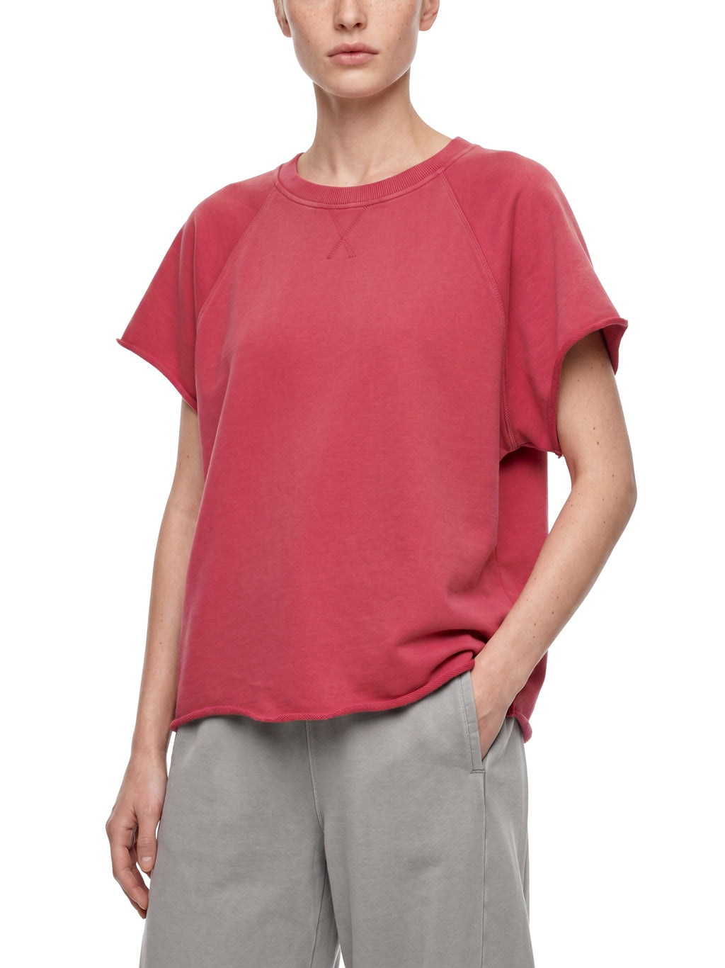 Unisex Vintage Wash Raw Edge Boxy T-Shirt