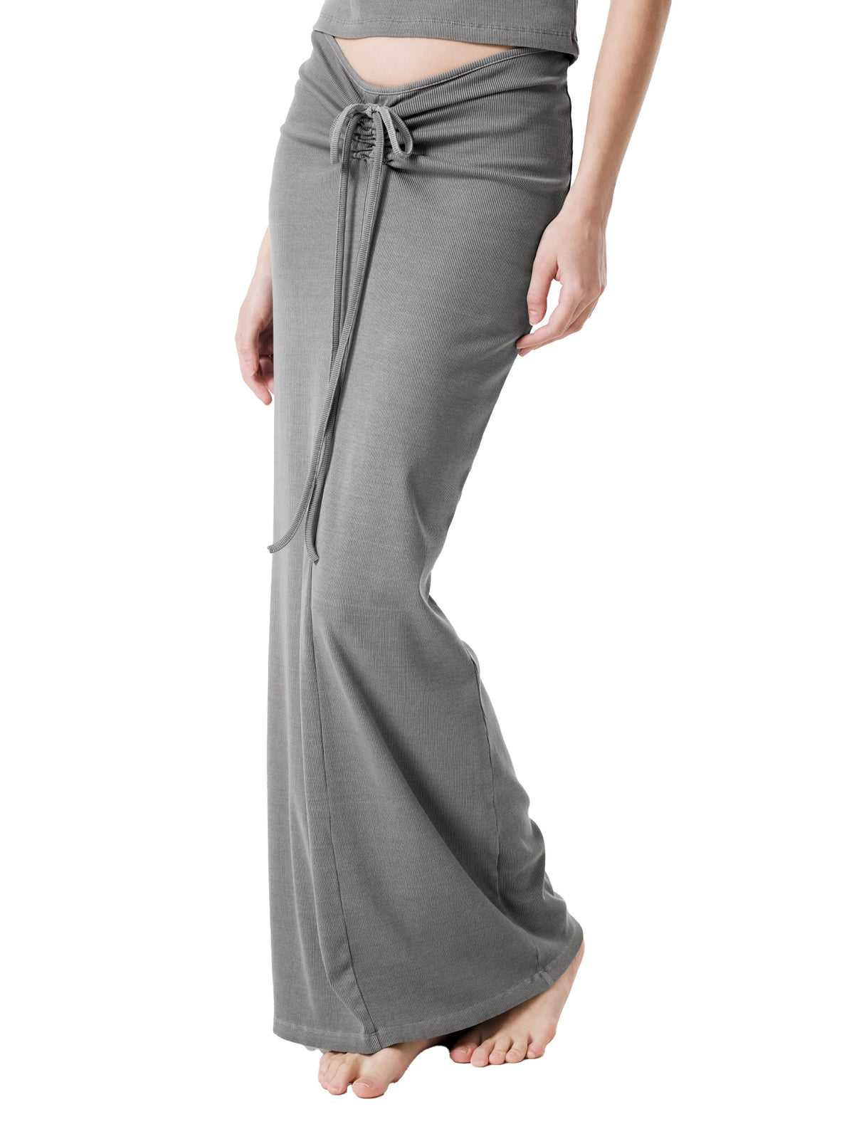 Women’s Dyed Washed Drawstring Maxi Skirt