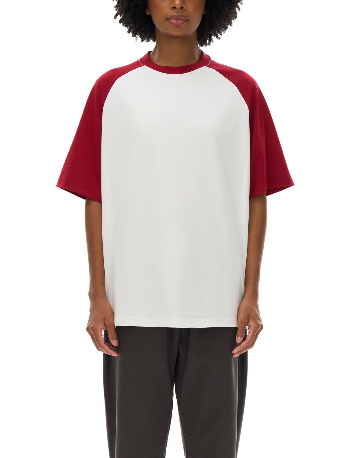 Color-Blocked Raglan Sleeve T-Shirt