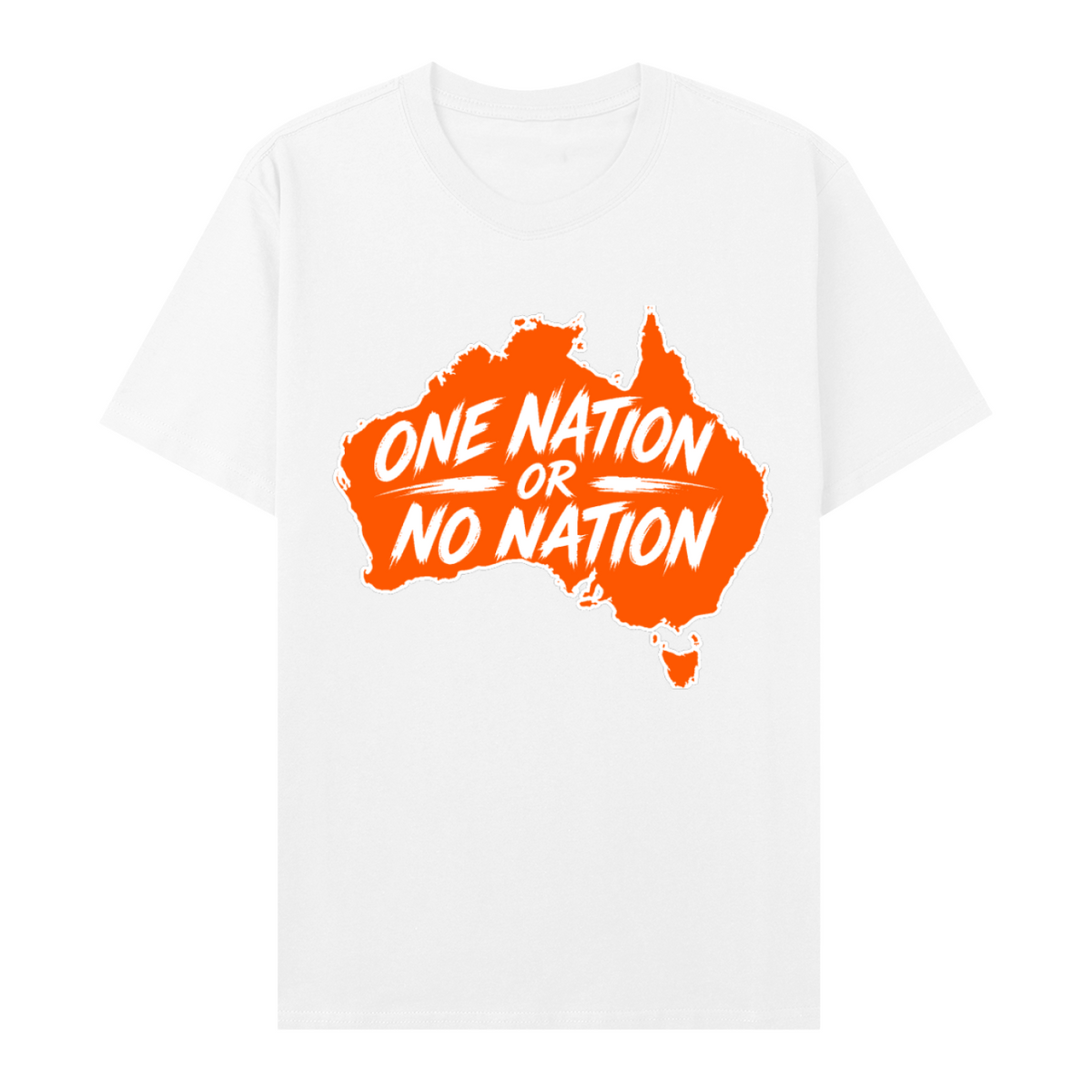 One Nation Essential Cotton T-Shirt - White front 3D mockup