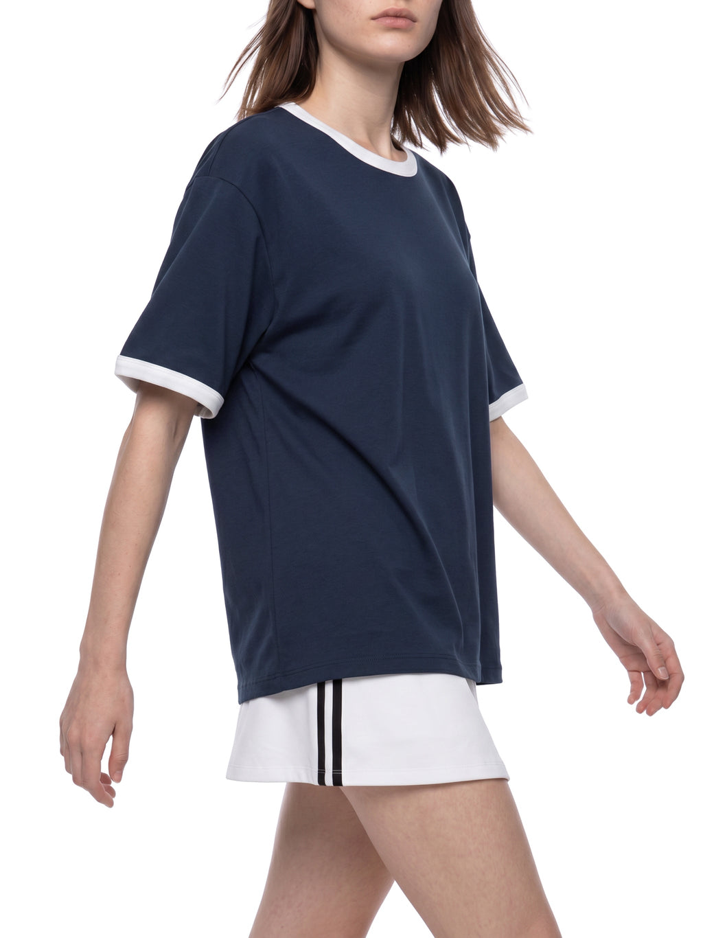 Unisex Contrast-Edge Ribbed Crewneck T-Shirt gallery view