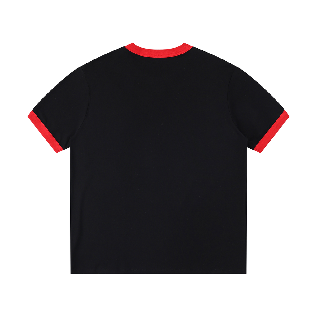 Unisex Contrast-Edge Ribbed Crewneck T-Shirt gallery view