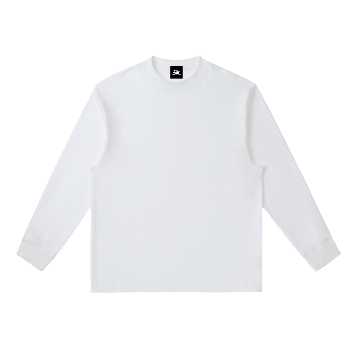 White Essential Crewneck Long-Sleeve T-Shirt front product view