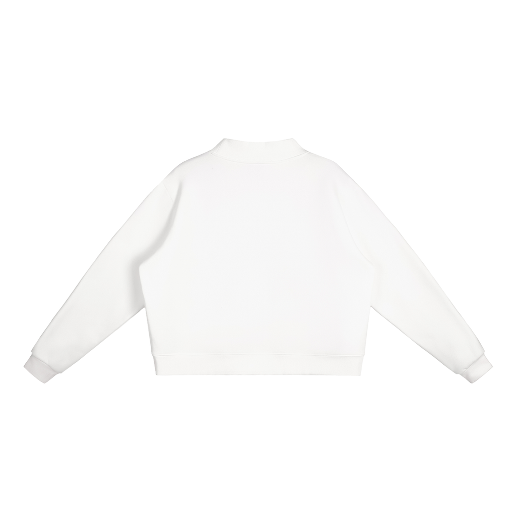 ADHD Macarena Women's Essential Fleece Mock-Neck Graphic Sweatshirt - White back