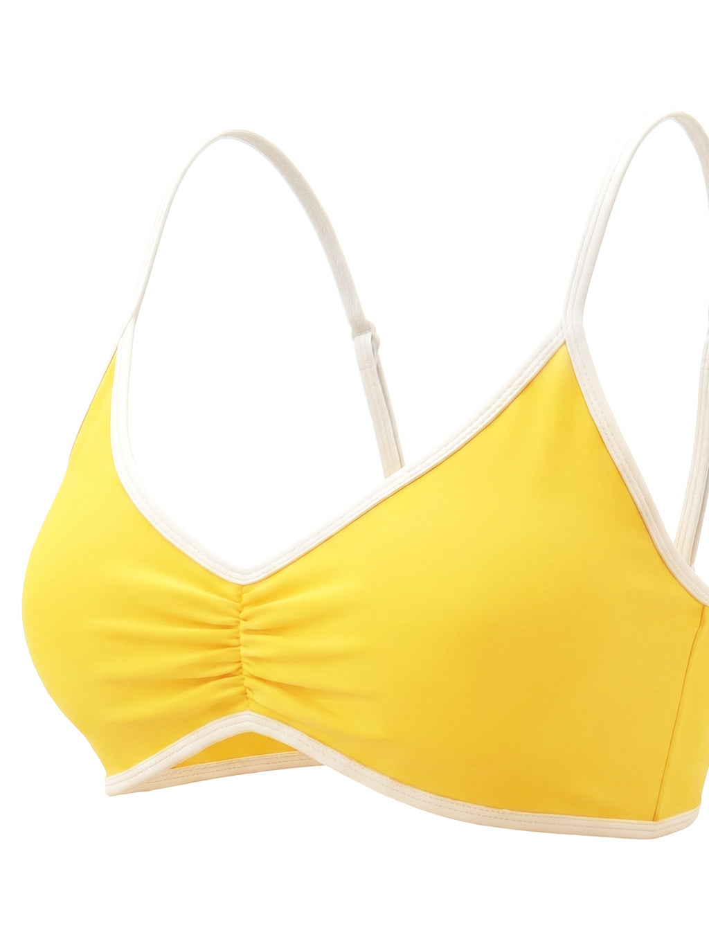 Women's Color Block Ruched V-Neck Sports Bra