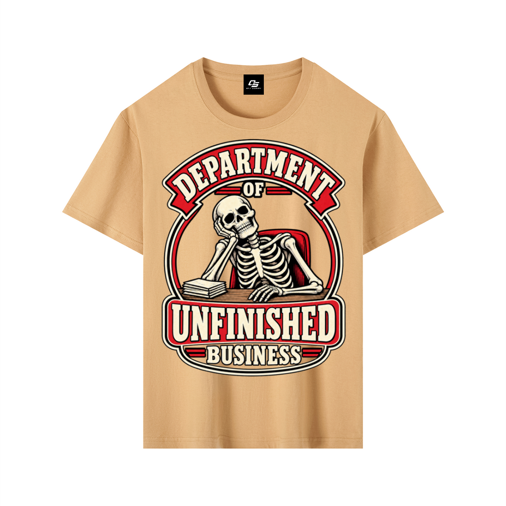 Department of Unfinished Business Pure Cotton Unisex T-Shirt – Khaki
