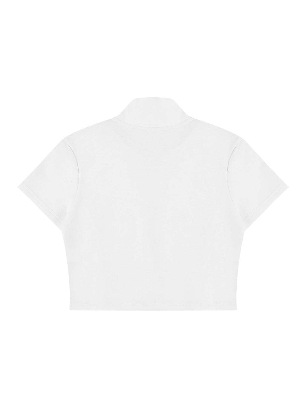 Women's Cropped Full Zip Short Sleeve T-Shirt