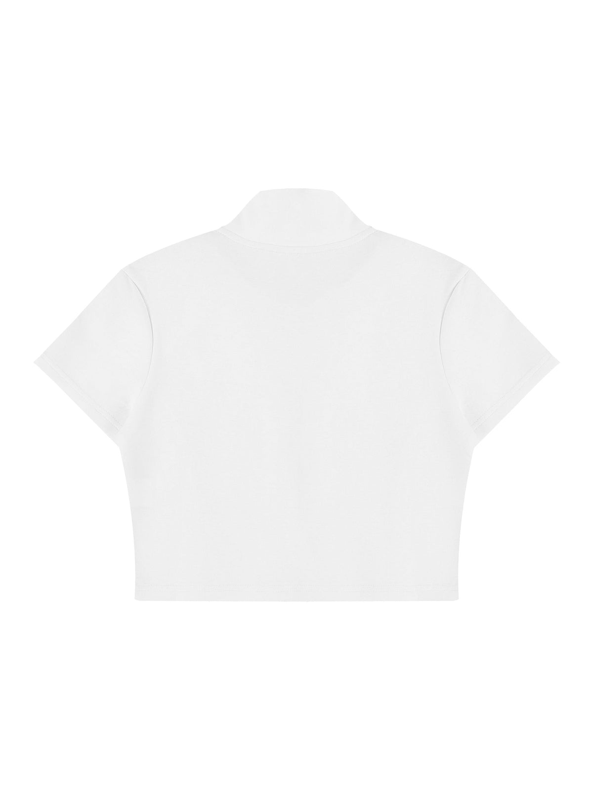 Women's Cropped Full Zip Short Sleeve T-Shirt