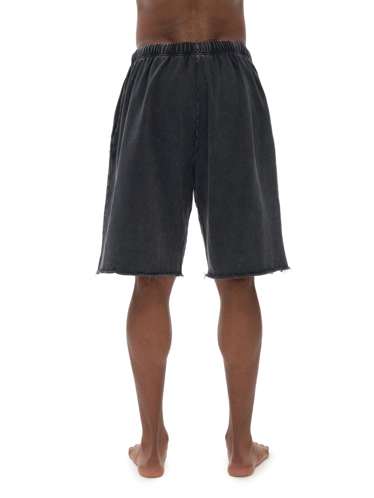 Men’s Snow Washed Raw Hem Shorts