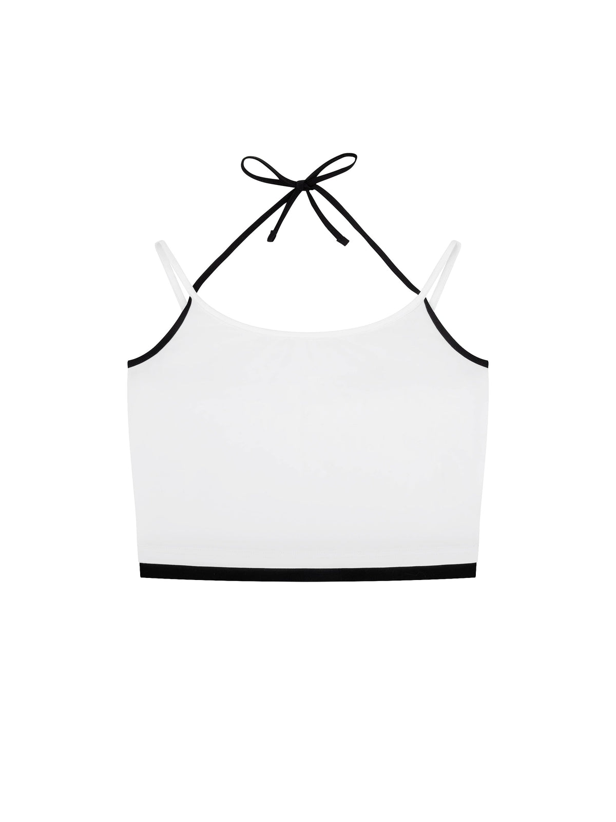 Contrast Binding Halter Tank Top