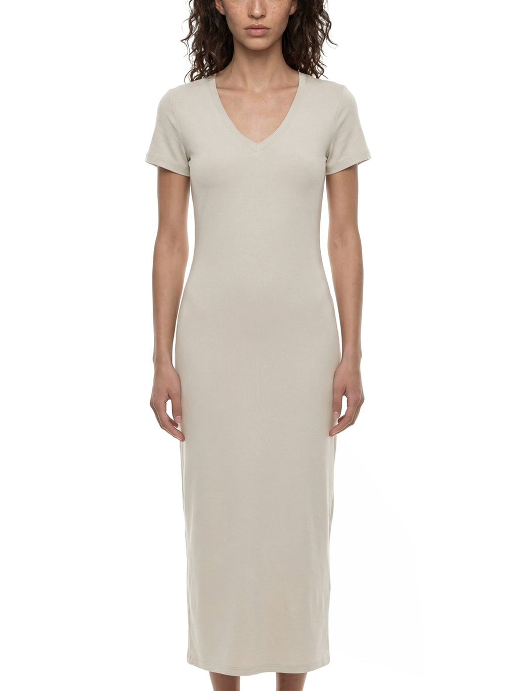 Women's V-Neck Short Sleeve Maxi Dress
