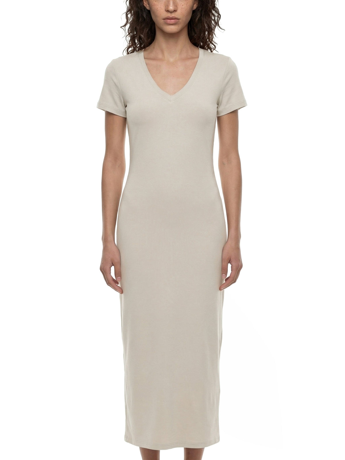 Women's V-Neck Short Sleeve Maxi Dress