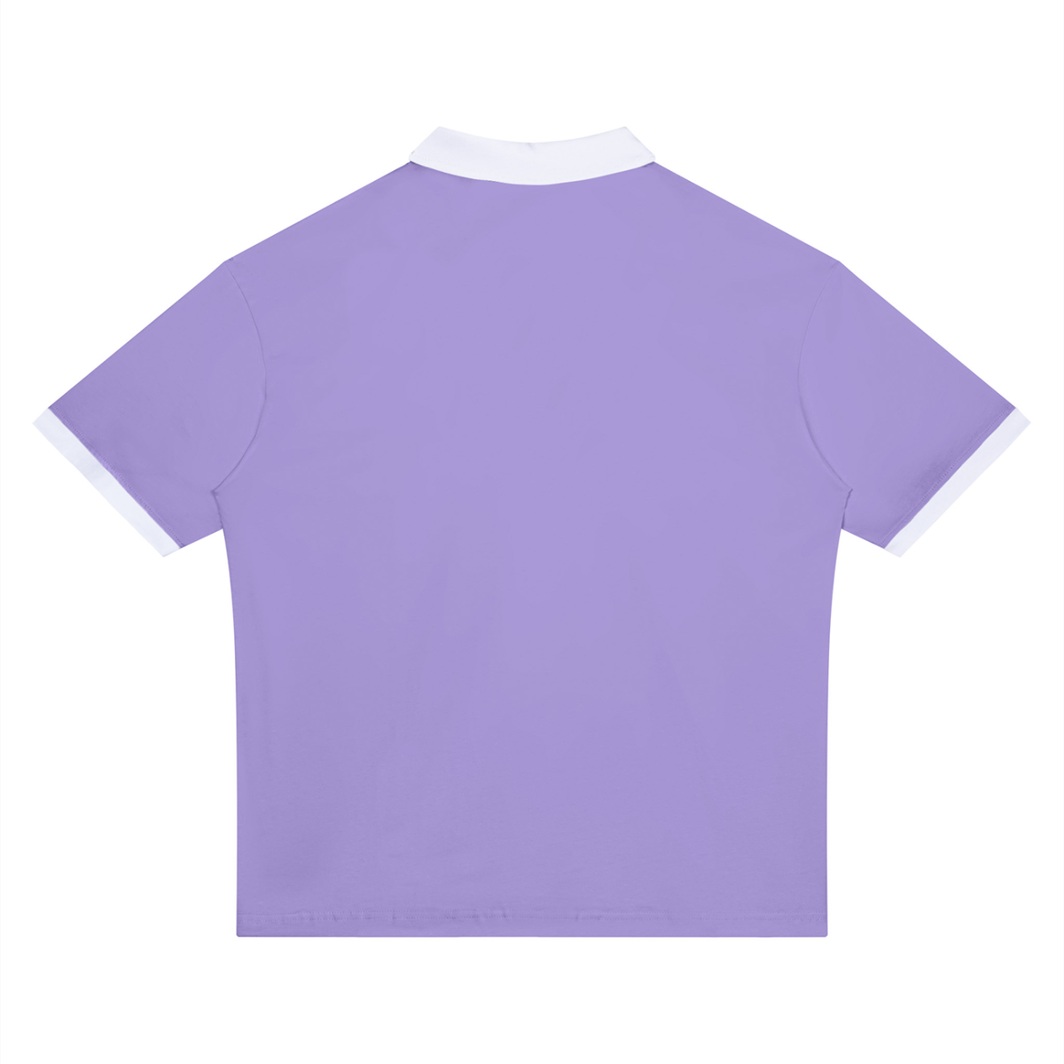 Light Purple with White Unisex Color Block Polo Shirt back product view