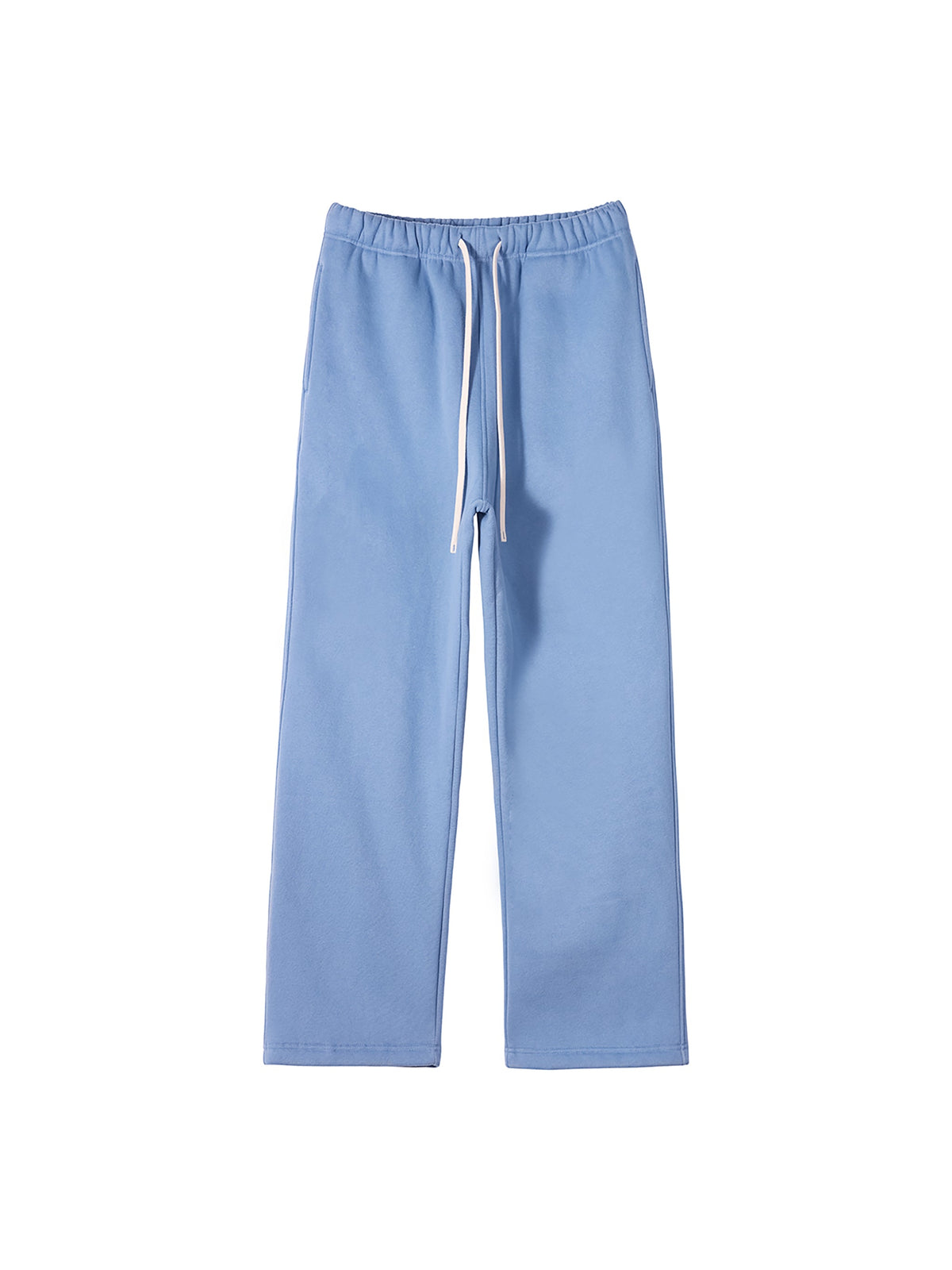 Unisex Solid Colour Fleece Straight-Leg Pants