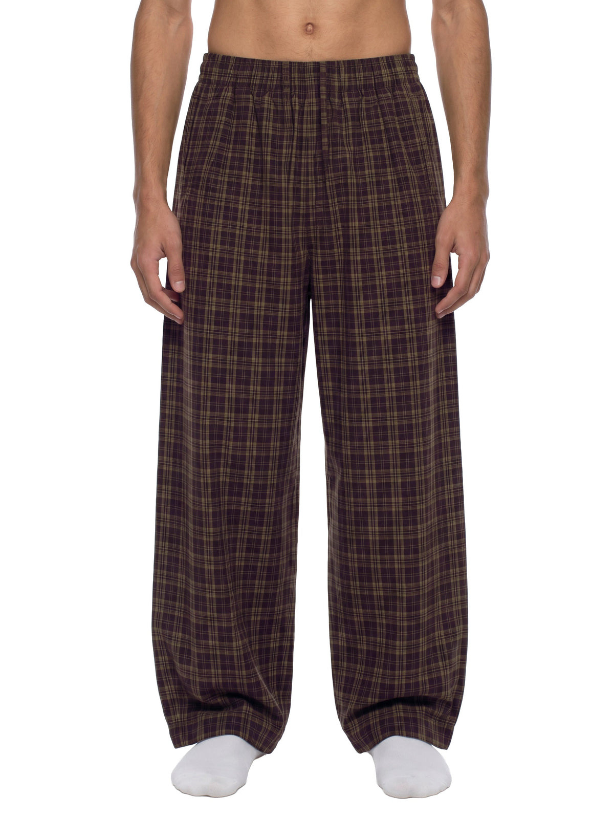 Unisex Plaid Wide-Leg Pants