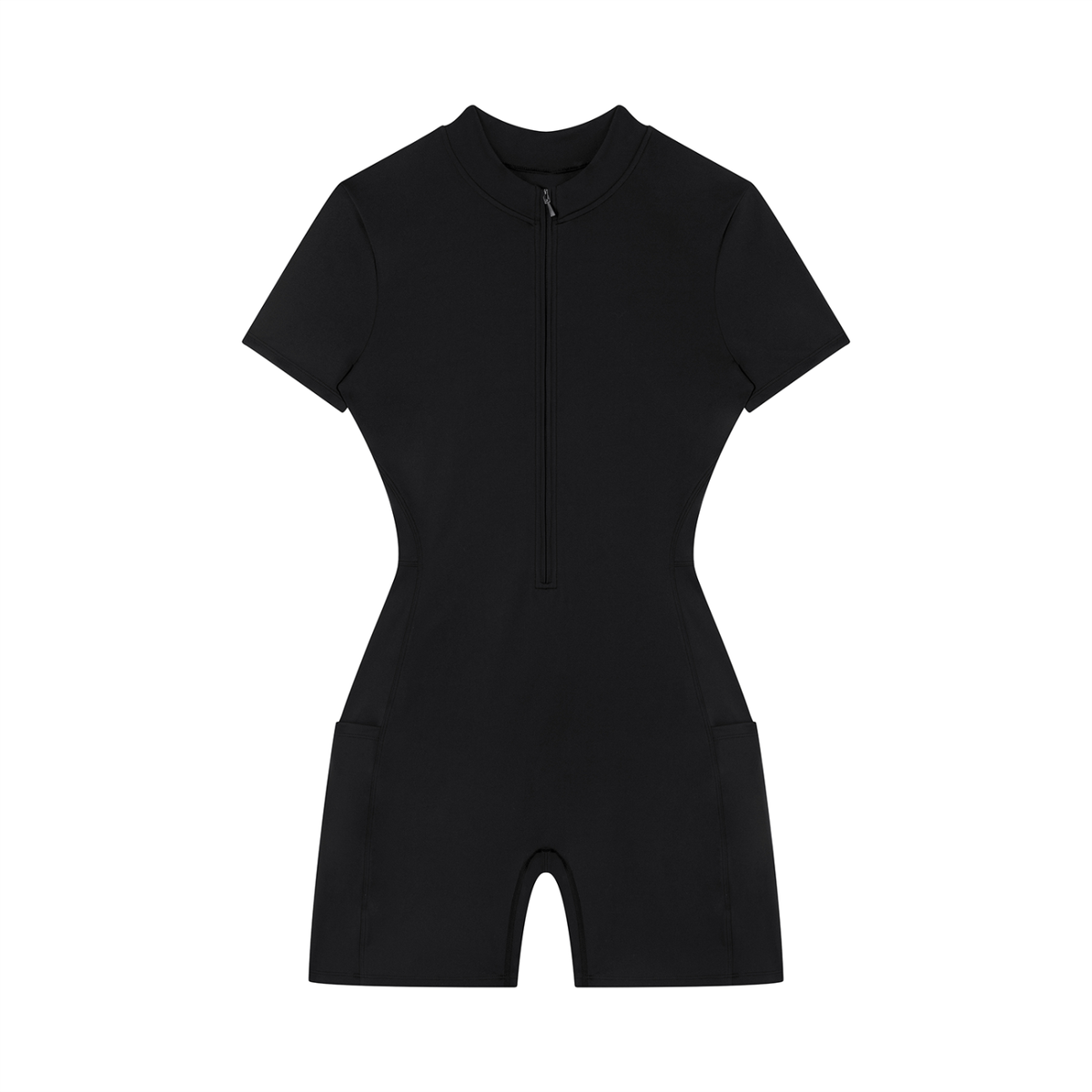 Women's Quarter-Zip Short Sleeve Romper