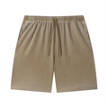 Unisex Vintage Wash Waffle Raw Hem Shorts