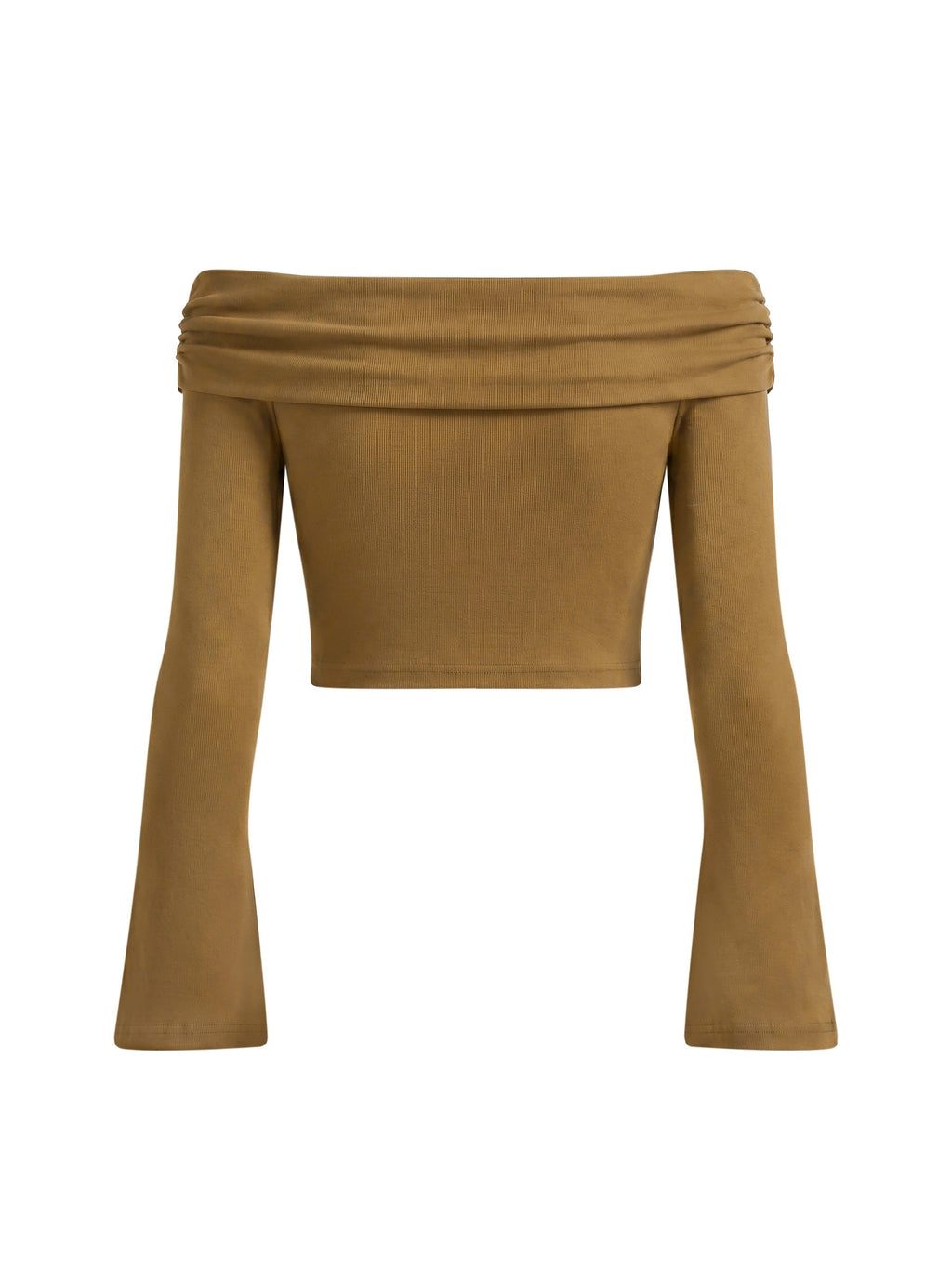 Women's Off-the-Shoulder Bell Sleeve Crop T-Shirt