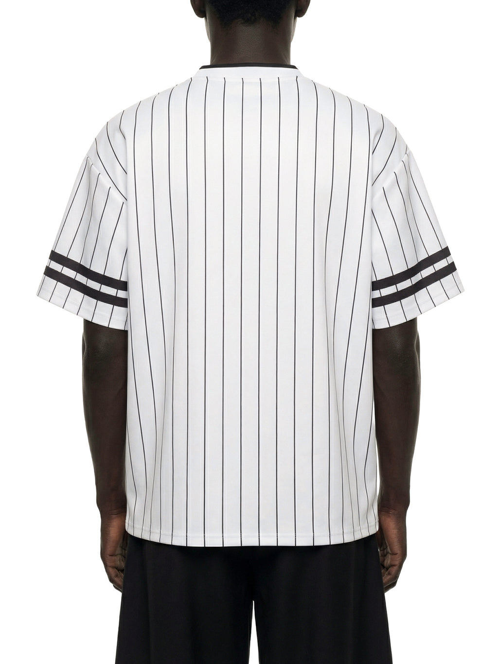 Unisex Striped Loose V-Neck T-Shirt