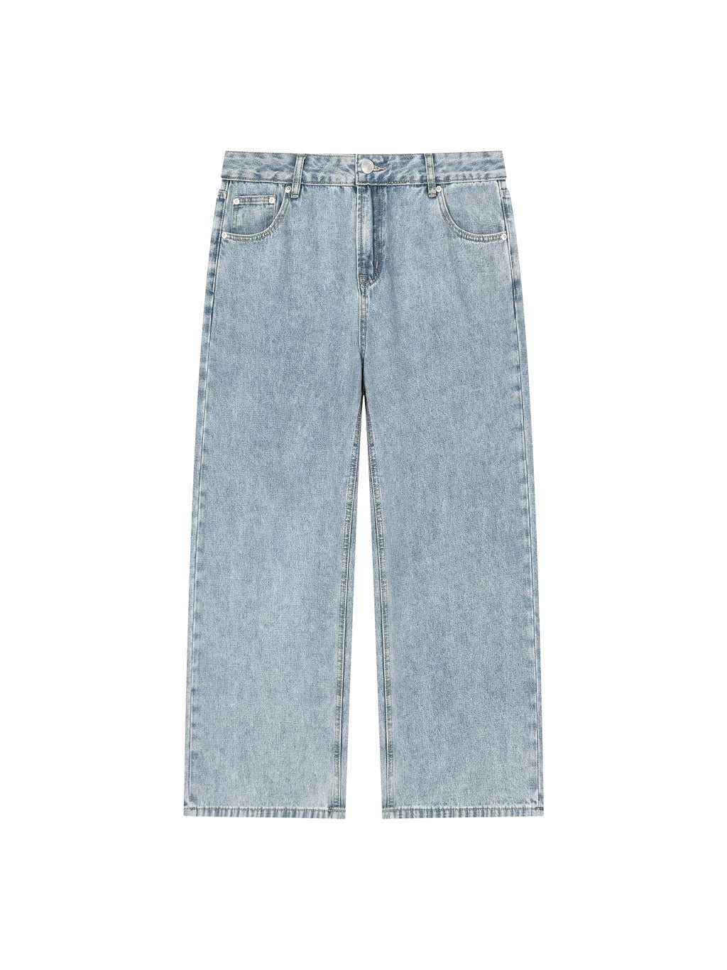 Unisex Vintage Wash Straight Leg Jeans