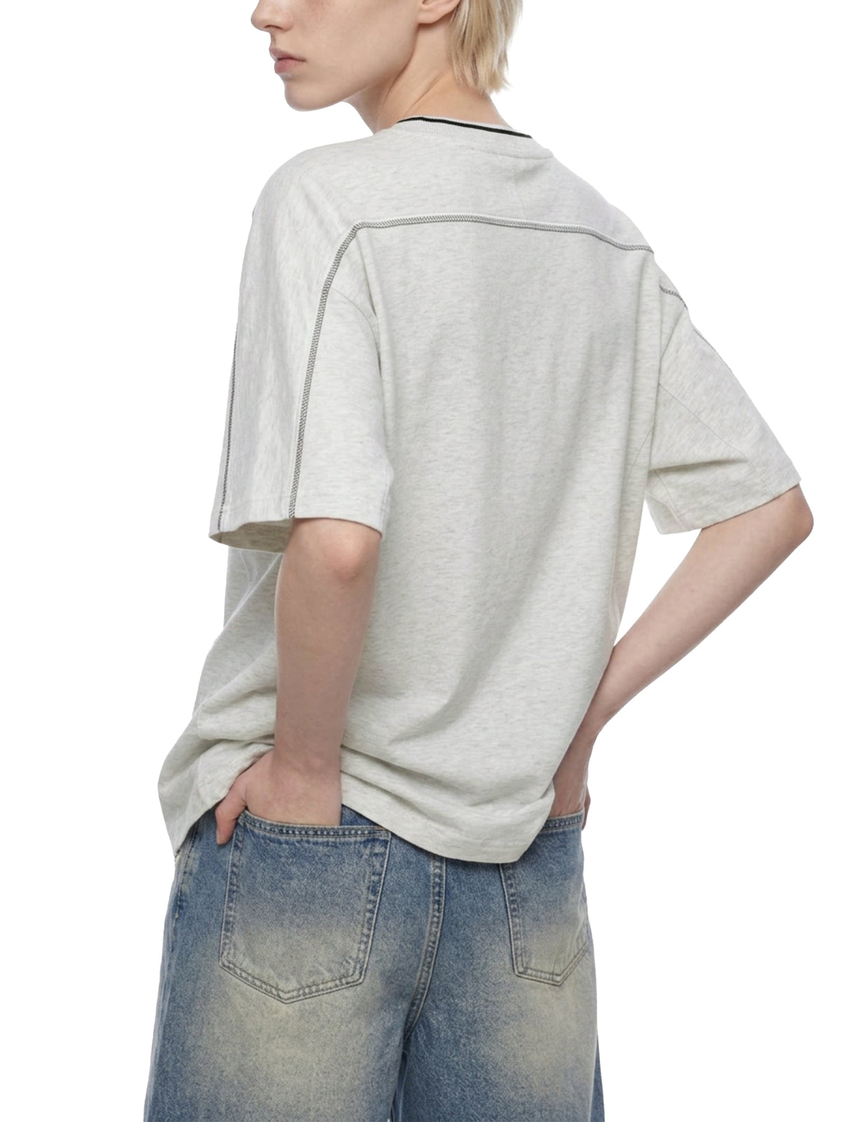 Unisex Oversized Contrast Tape T-Shirt
