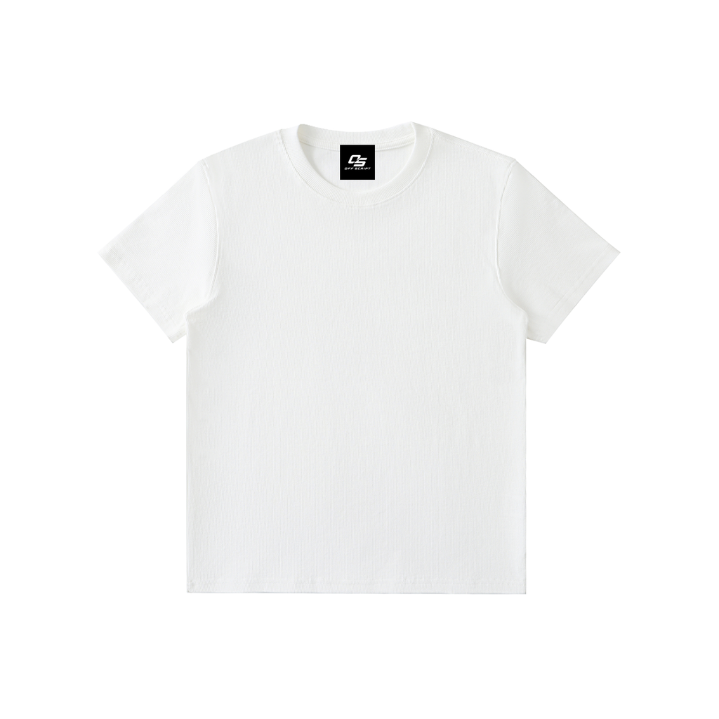 White Men's Bodycon Ribbed Crop Top front view