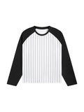 Unisex Striped Raglan Long Sleeve T-Shirt