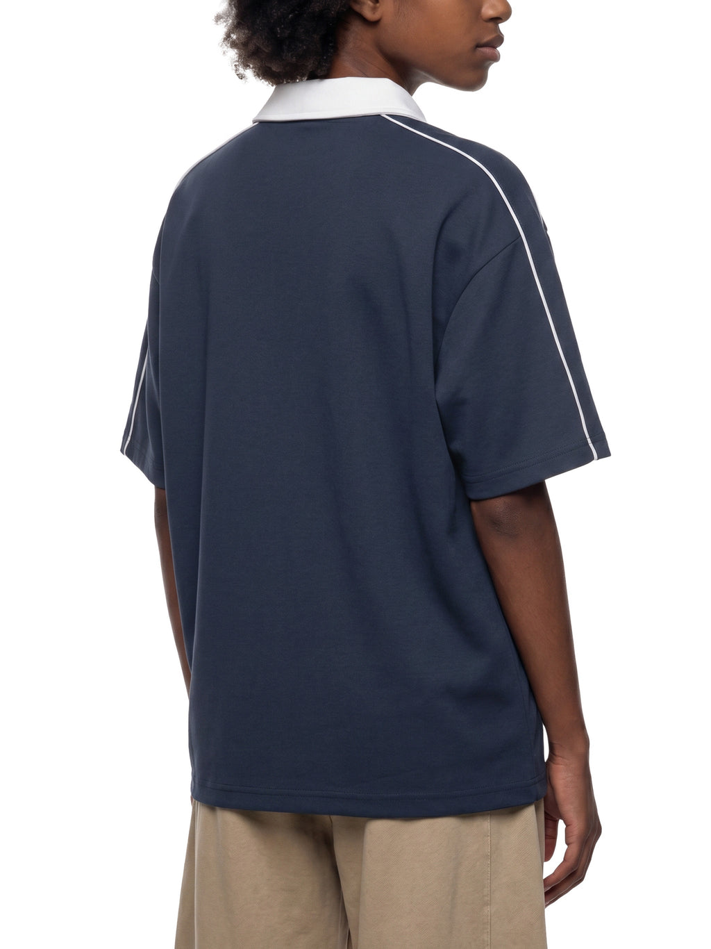 Contrast Collar Short-Sleeve Polo Shirt