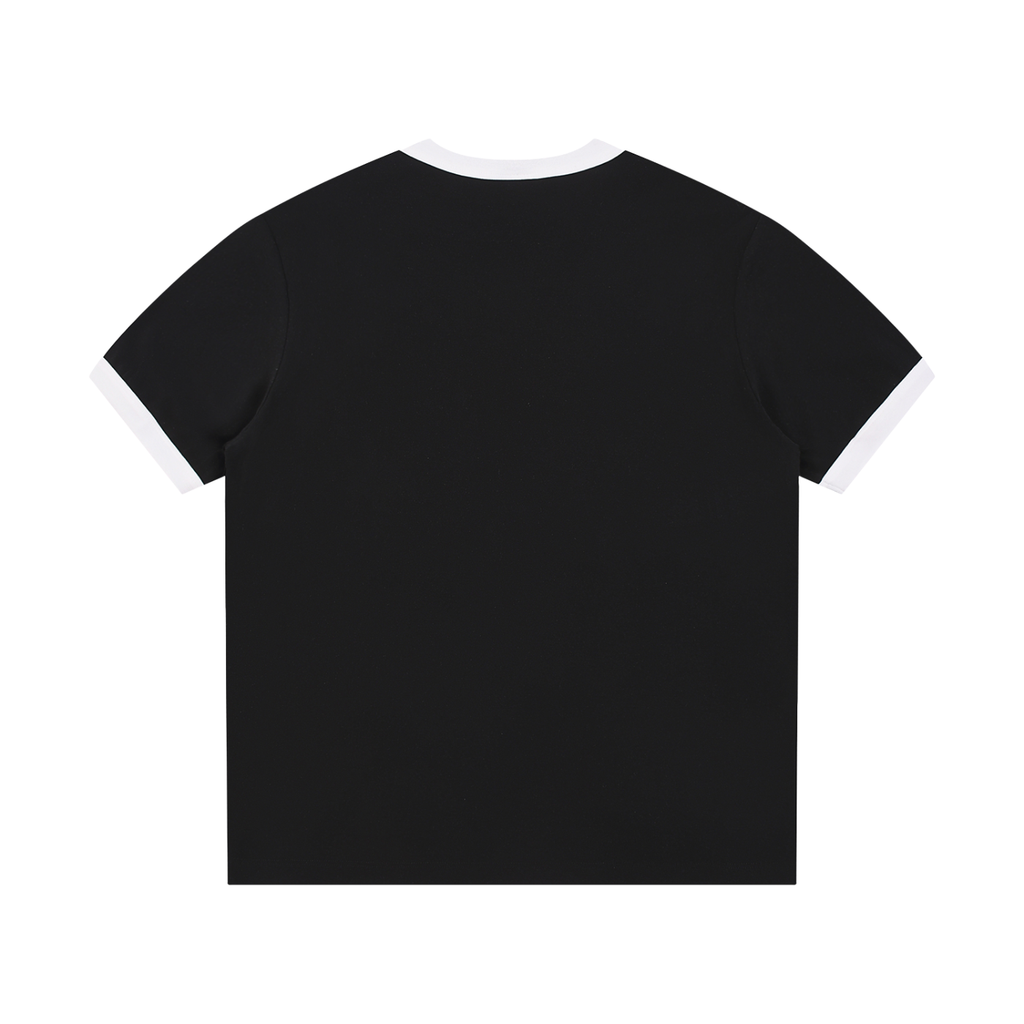 Unisex Contrast-Edge Ribbed Crewneck T-Shirt gallery view