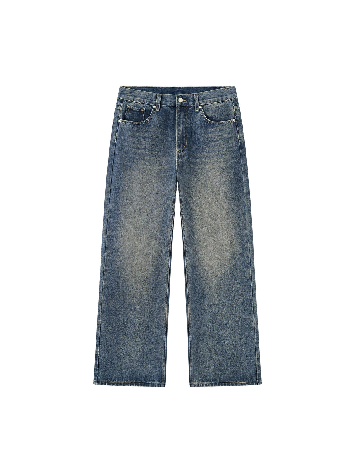 Men’s Vintage Wash Straight Leg Denim Jeans