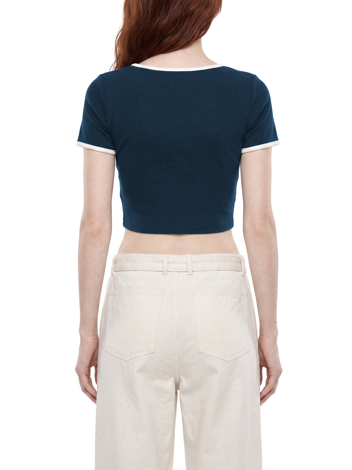 Women's Color Block Crop T-Shirt