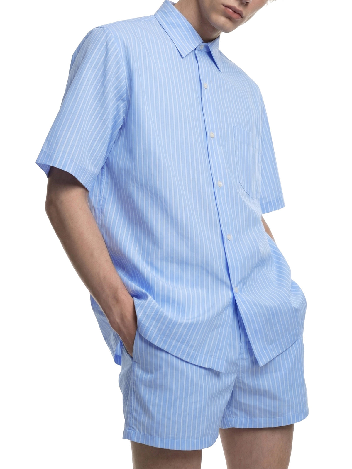 Striped Boxy Short Sleeve Shirt