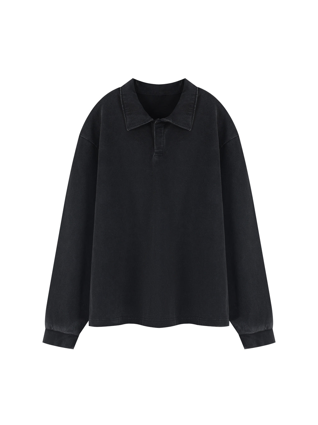Unisex Loose Long Sleeve Polo Shirt
