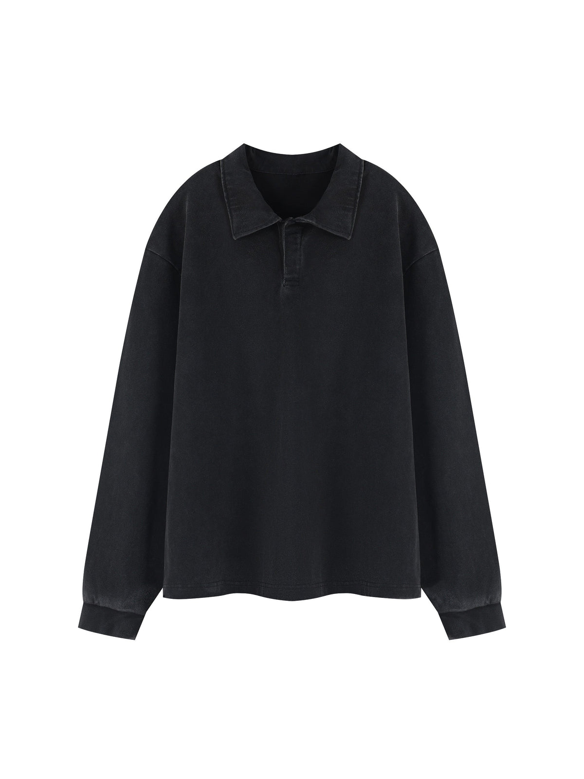 Unisex Loose Long Sleeve Polo Shirt