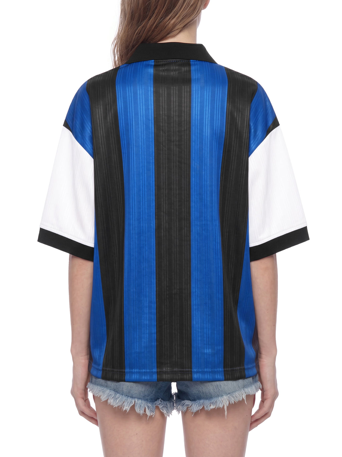 Unisex Boxy Striped Collared Soccer Jersey