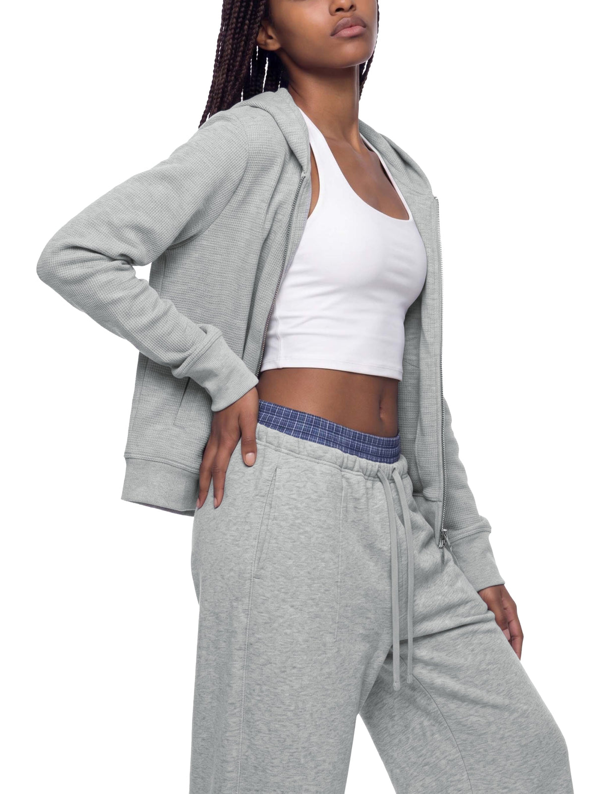 Women's Waffle Full Zip Hoodie