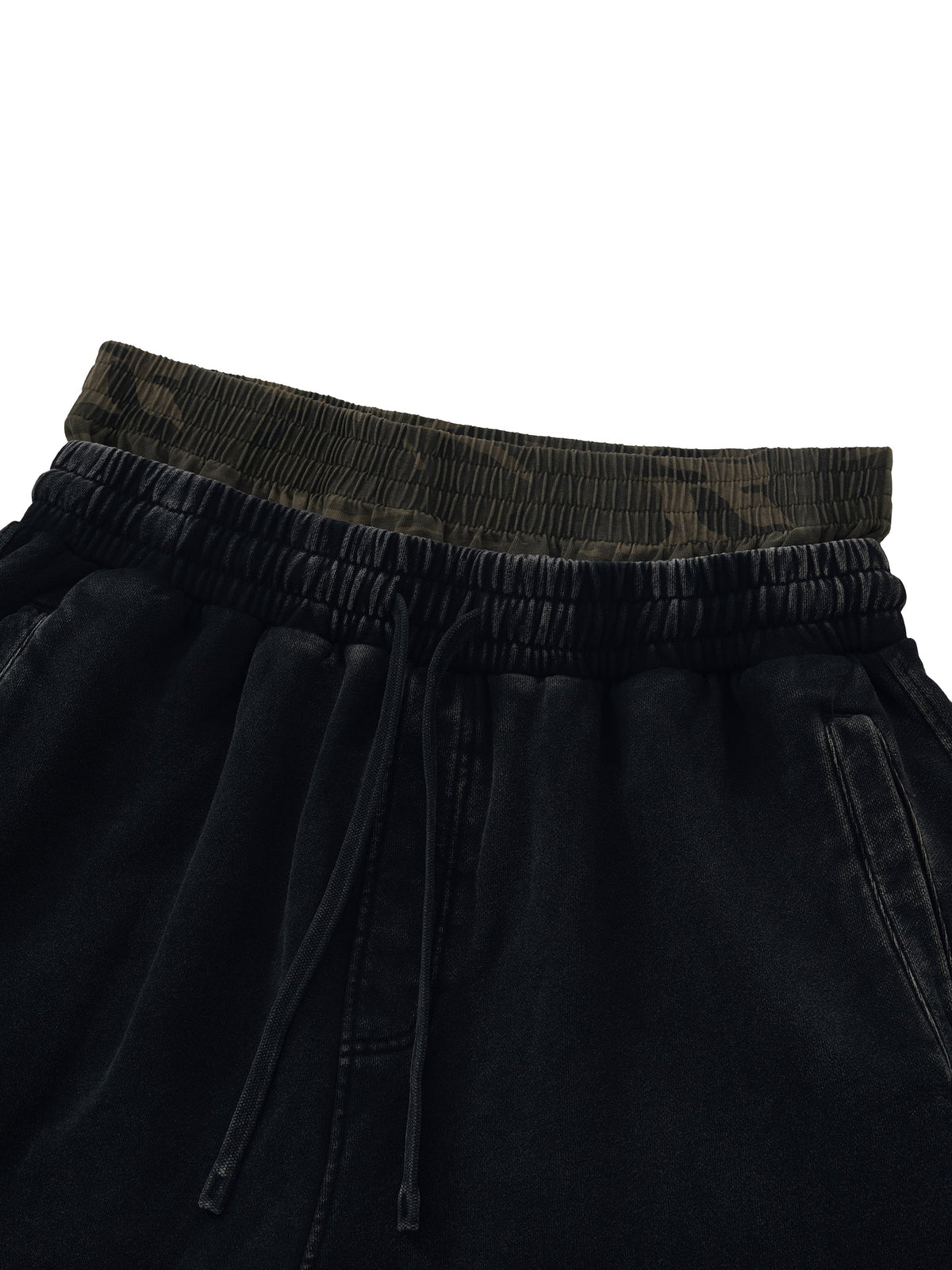 Unisex Vintage Wash Distressed Wide-Leg Shorts