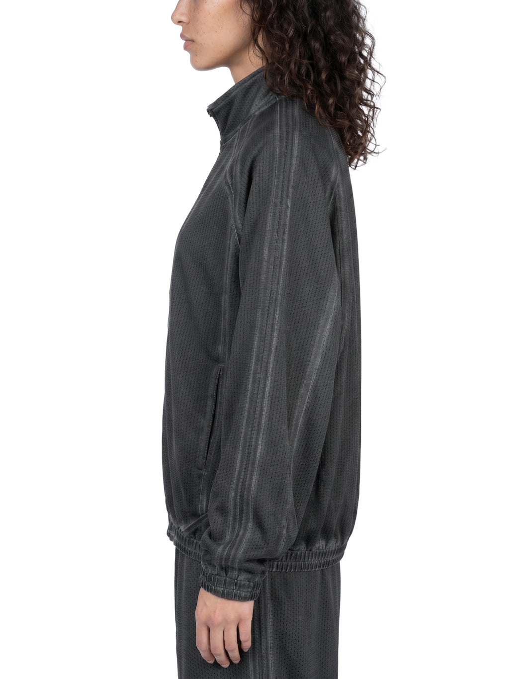 Unisex Vintage Wash Full Zip Mesh Jacket