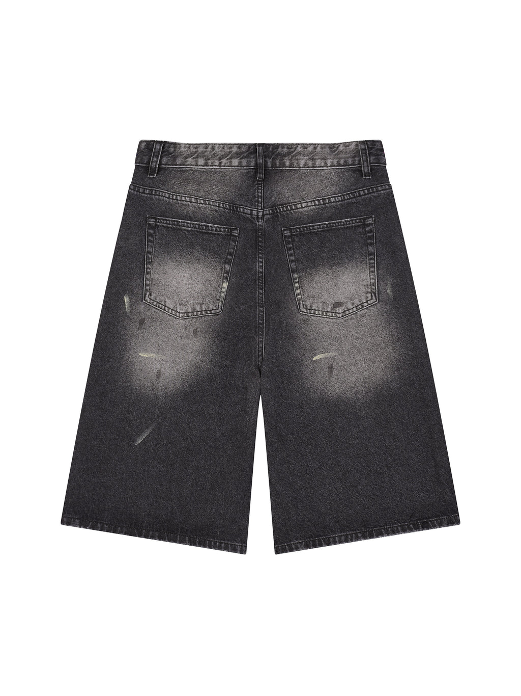 Men’s Vintage Wash Wide-Leg Denim Shorts