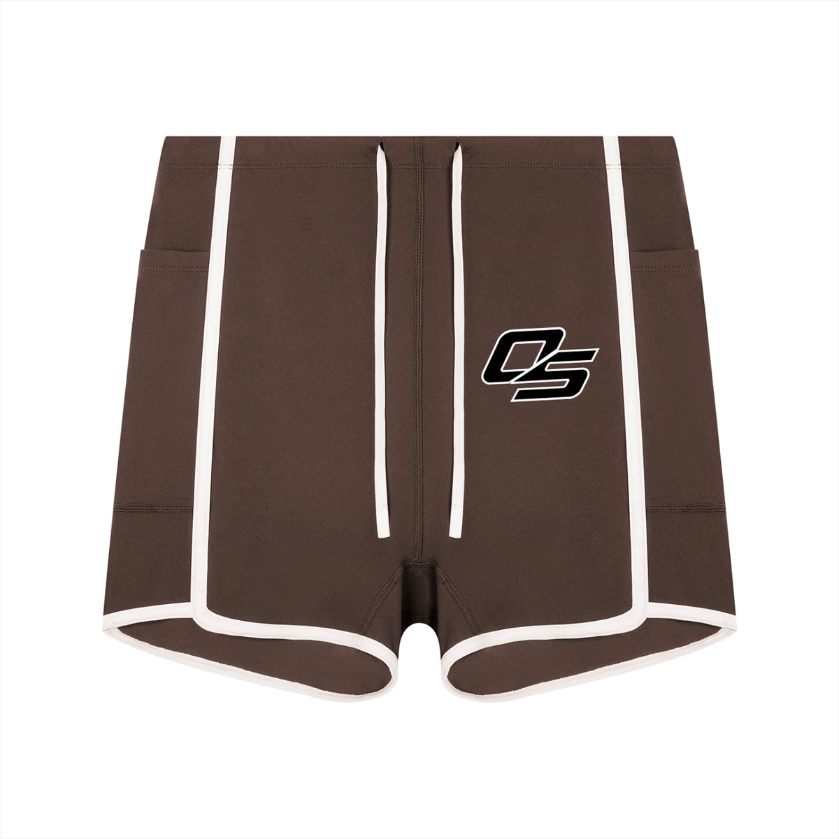 Off Script Women’s High-Rise Contrast-Piped Yoga Shorts