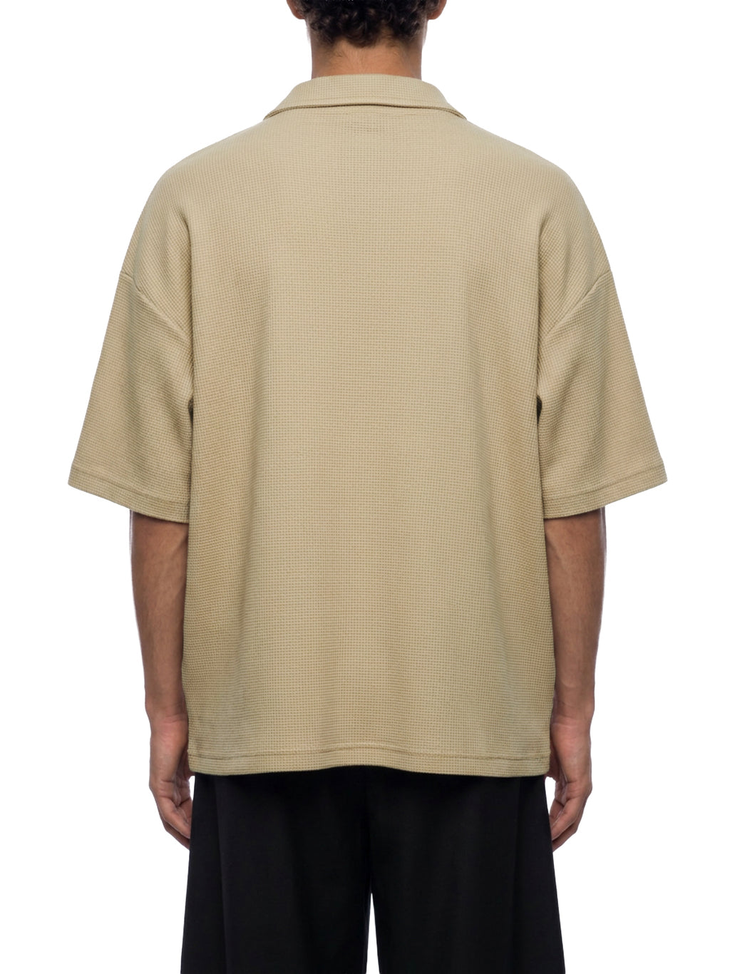 Unisex Vintage Wash Waffle Boxy Polo Shirt