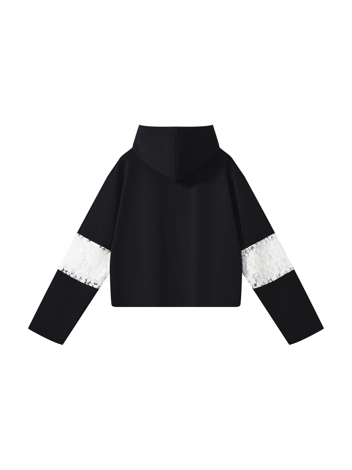 Women’s Cropped Lace-Panel Hoodie