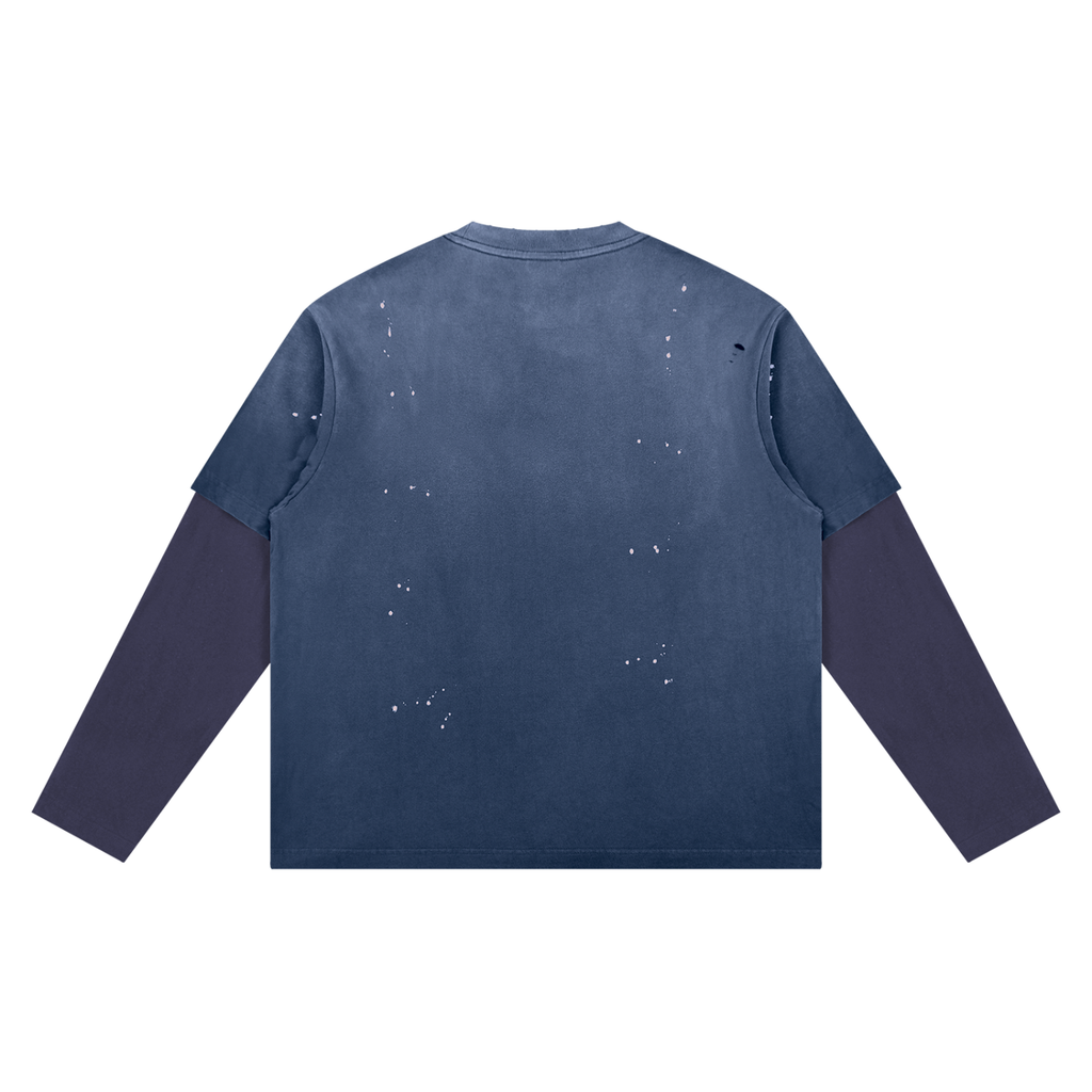 Off Script Gothic Skull Vintage Wash Distressed Layer T-Shirt