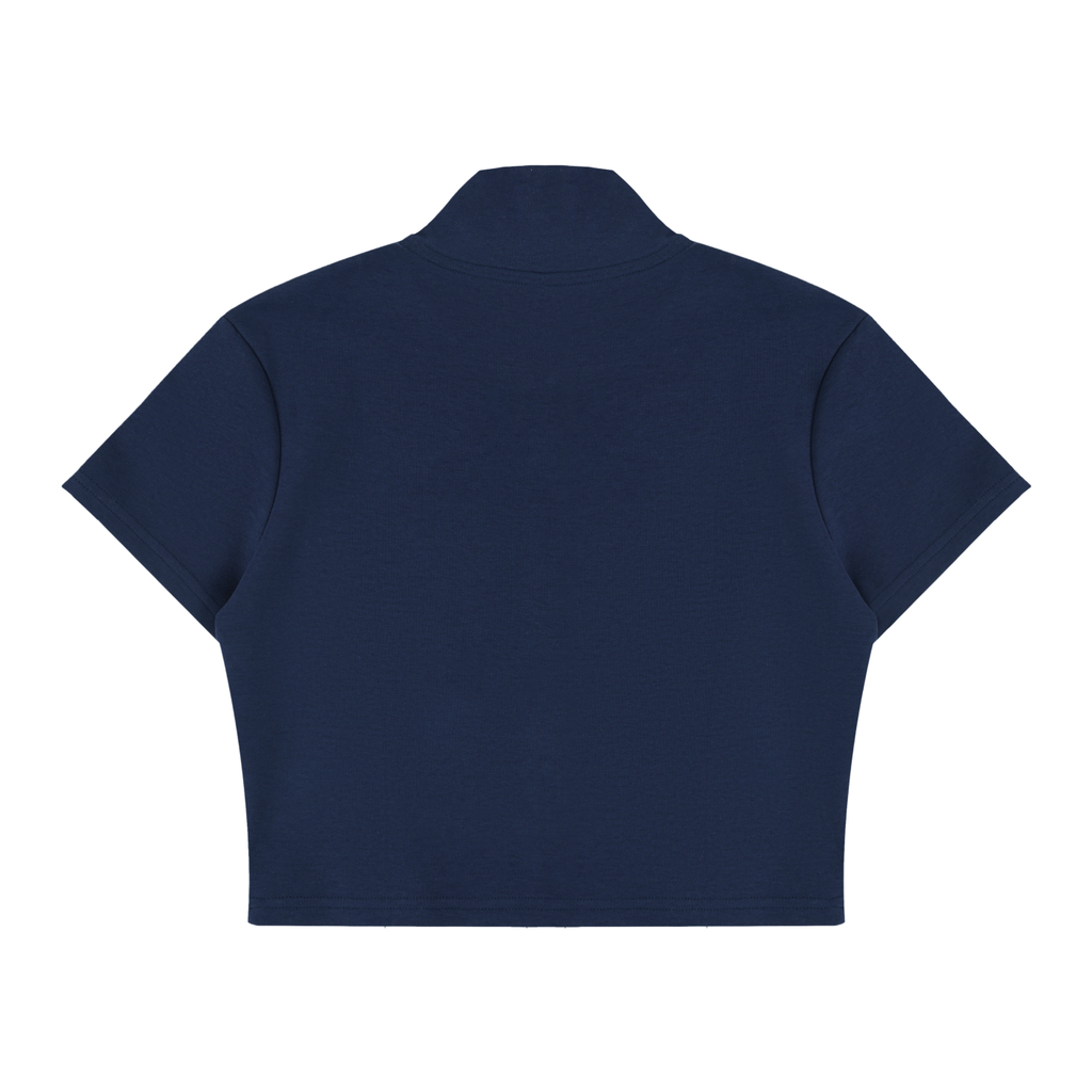 Women's Cropped Full Zip Short Sleeve T-Shirt
