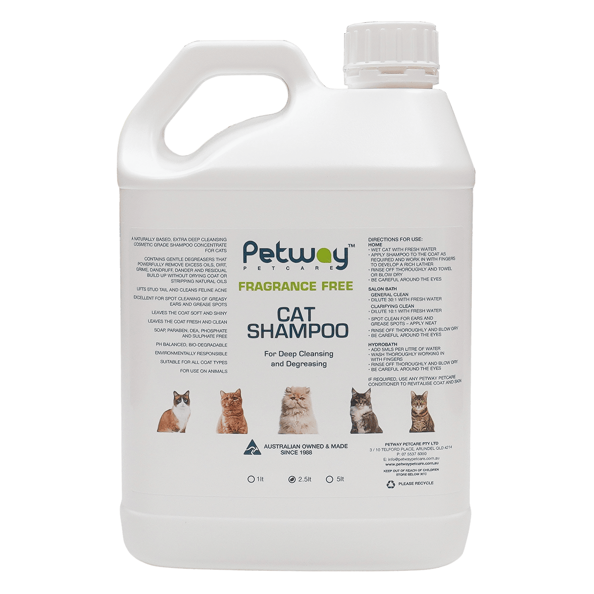 Petway Fragrance Free Cat Shampoo 2.5L